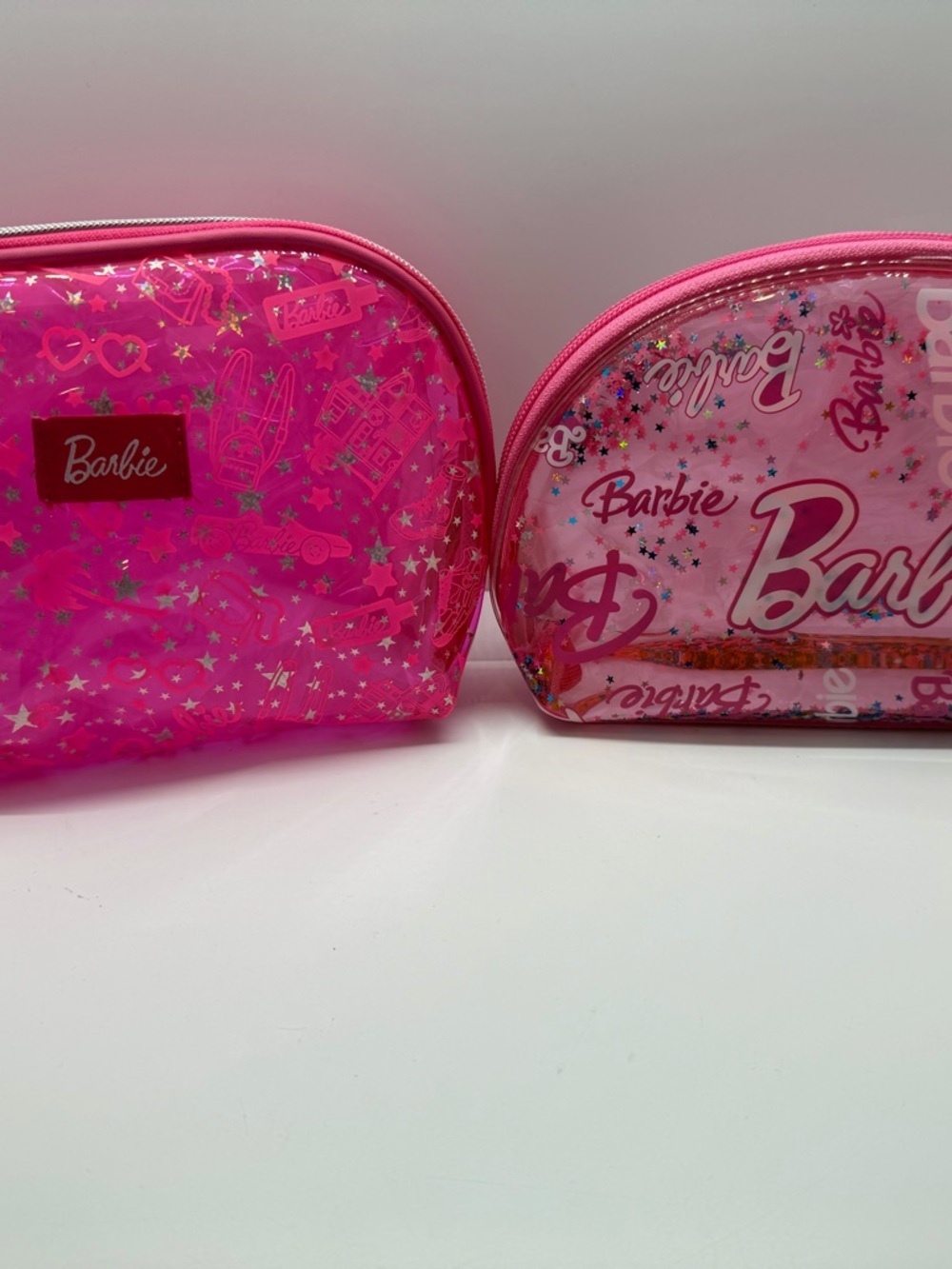 Barbie Pink Glitter Cosmetic Bag - Travel Makeup Pouch